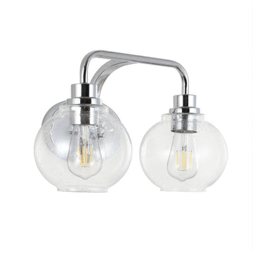 Sandrine Iron/Seeded Glass Cottage Rustic LED Vanity Light